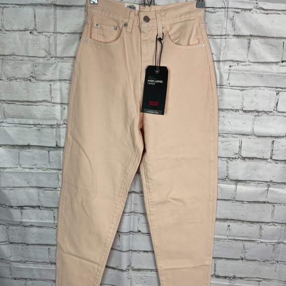 Womens Size 27x30 Levis Premium High Loose Taper Fit Pink High Rise Jeans - Picture 6 of 6